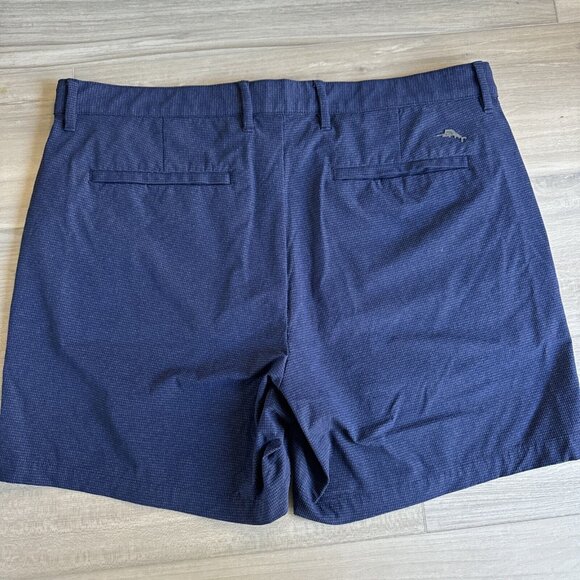 Tommy Bahama Mens 38 Navy Golf Performance Chino Shorts Textured Nylon Spandex - Picture 9 of 11